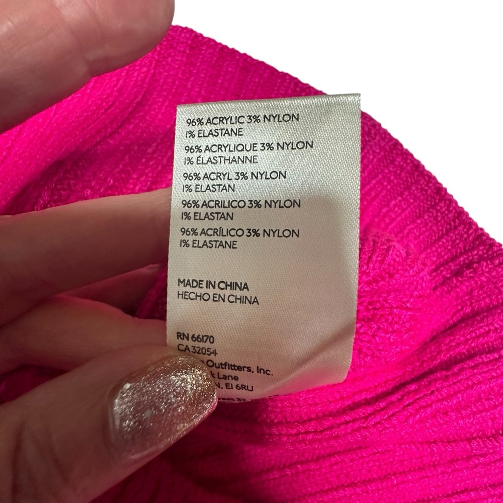 NEW Hot Pink Anthropologie Turtleneck Sweater Dress m - Picture 14 of 16